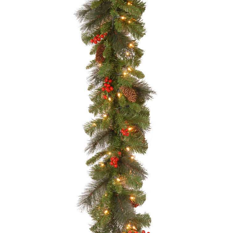 Three Posts™ Crestwood 108'' in. Lighted Faux Garland & Reviews Wayfair